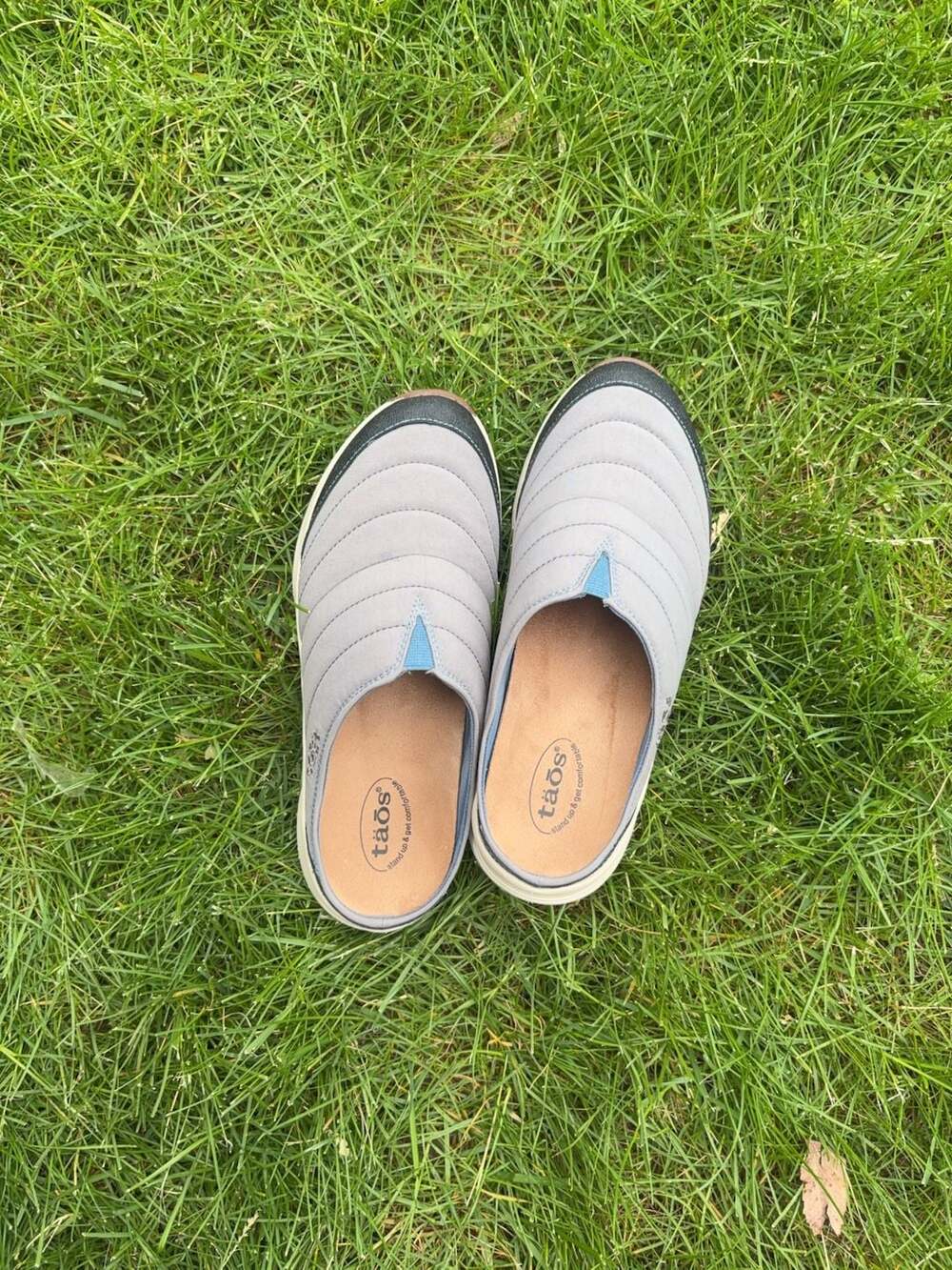Taos Right On Quilted Slip-On Mules Gray Size 7